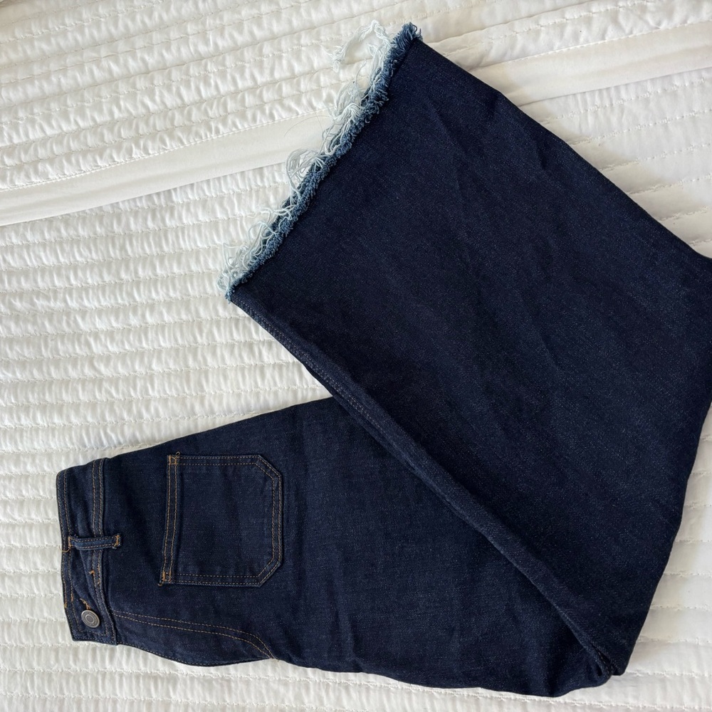 Zara dark wash wide leg jeans